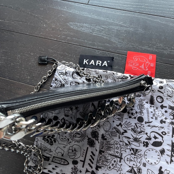 KARA black Starfruit Leather Chain Bag silver with dust bag shoulder bag - Picture 10 of 10